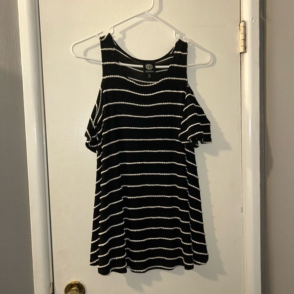 Pre-Loved Bobeau Jersey Knit Cold Shoulder Striped Tunic - Picture 4 of 9